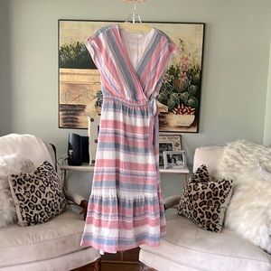 All in favor midi wrap dress
